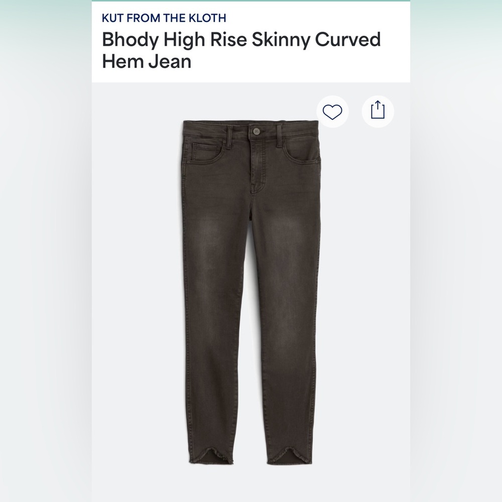 Kut from the Kloth Bhody High Rise Skinny Curved Hem, Ankle Skinny Jeans